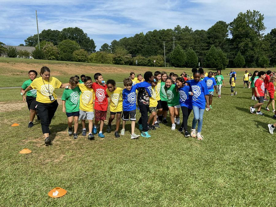 Having fun at the fun run!