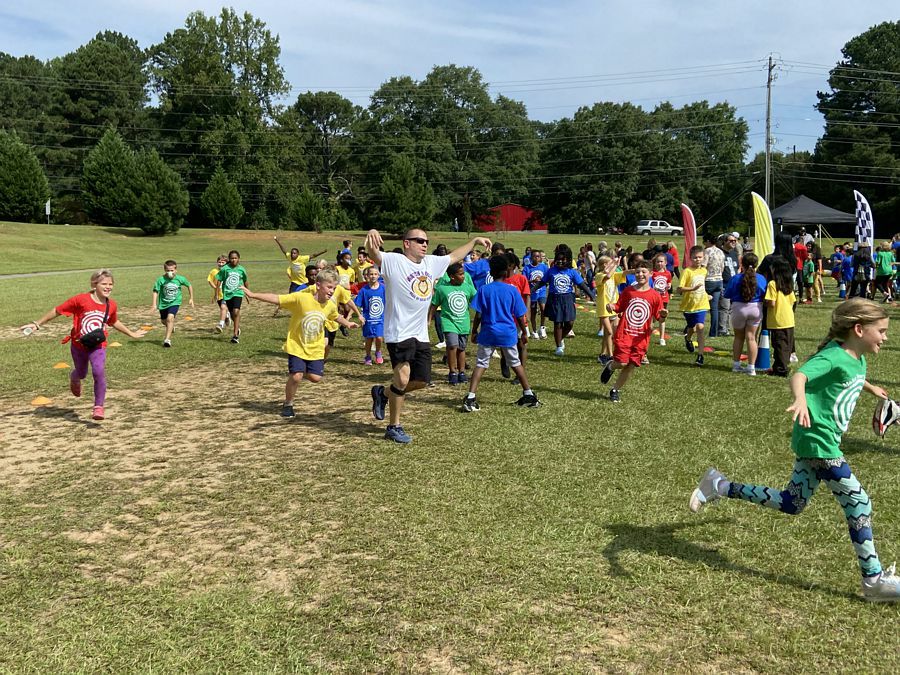 Having fun at the fun run!